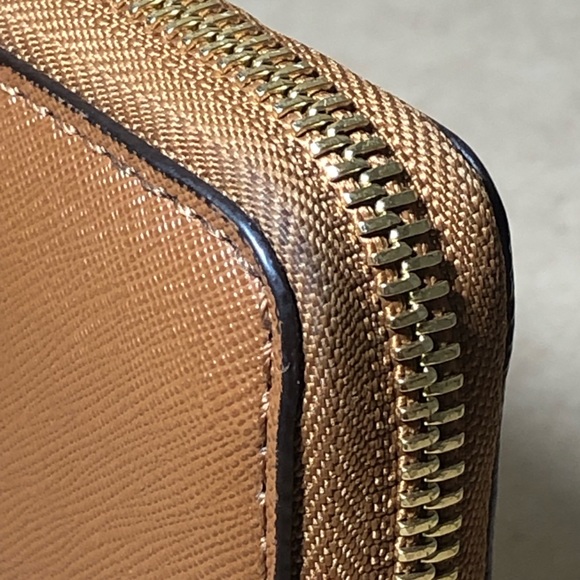 9. Michael Kors Cognac Zip Around Wristlet - Picture 8 of 14